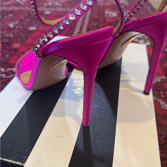 NEW NIB Aquazzura olie crystal sandal extoic orchid Heels - Picture 3 of 7